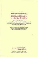 Lettres et théories: pratiques littéraires et histoire des idées